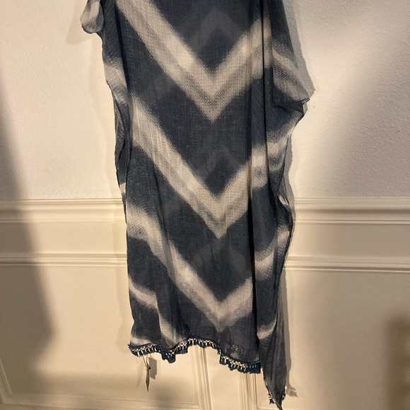Blue and White Extra Long Scarf - Picture 7 of 15